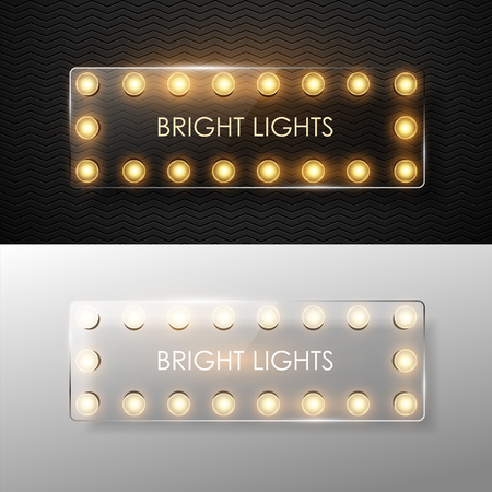 Vector glass banner with shining lightsのイラスト素材