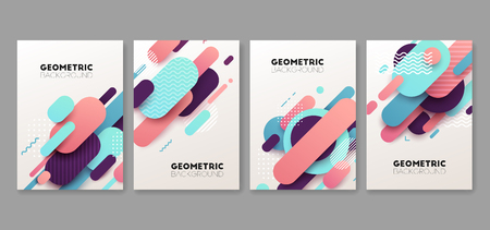 Abstract geometric banners. Brochure template. Vector illustration.のイラスト素材
