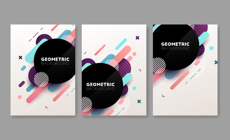 Abstract geometric banners. Brochure template. Vector illustration.のイラスト素材