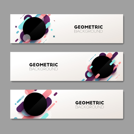 Abstract geometric banners. Brochure template. Vector illustration.のイラスト素材