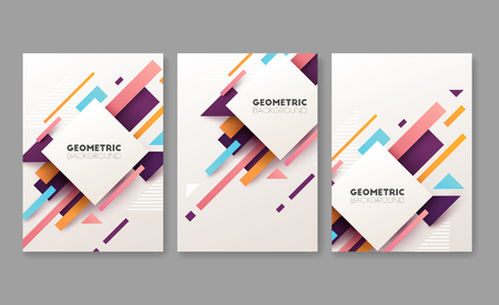 Abstract geometric banners. Brochure template. Vector illustration.のイラスト素材