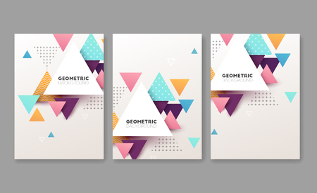 Abstract geometric banners. Brochure template. Vector illustration.のイラスト素材
