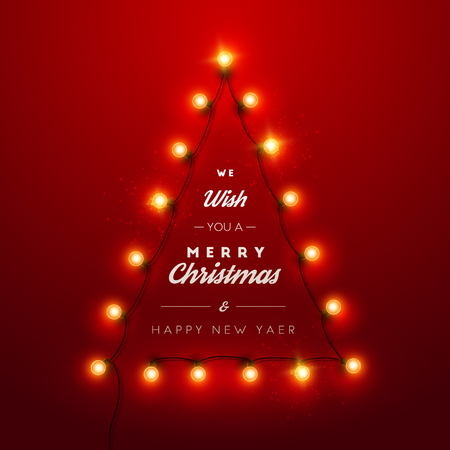 Christmas background with Christmas lights. Vector illustration.のイラスト素材
