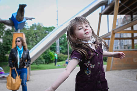 Girl at playgroundの写真素材