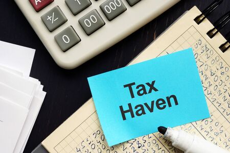 Text sign showing hand written words Tax Havenの写真素材