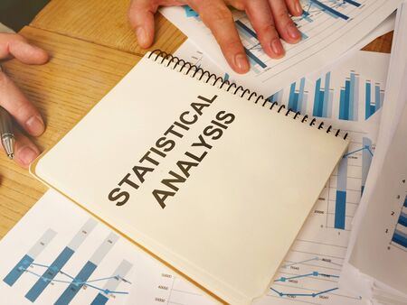 Text sign showing hand written words statistical analysisの写真素材