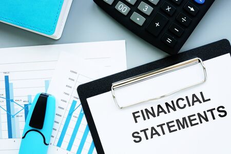 Text sign showing hand written words Financial Statementsの写真素材