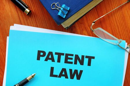 Business photo shows printed text patent lawの写真素材