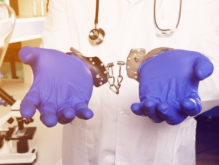 Medical negligence is shown on the conceptual photoの写真素材