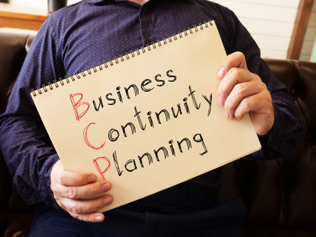 Business Continuity Planning BCP is shown on the conceptual business photoの写真素材