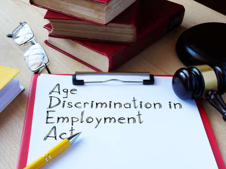Age Discrimination in Employment Act ADEA is shown on the conceptual business photoの写真素材