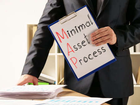 Minimal asset process MAP is shown on the conceptual business photo