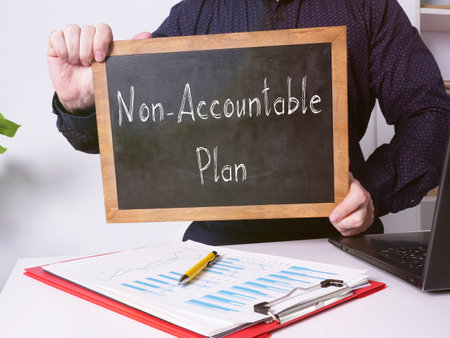 Non-Accountable Plan is shown on the business photo using the textの写真素材