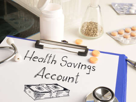 Health Savings Account HSA is shown on a business photo using the textの写真素材