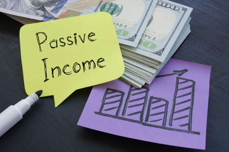 Passive Income is shown on the business photo using the textの写真素材