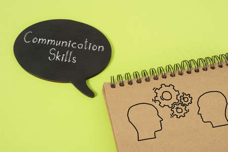 Communication skills are shown on the business photo using the textの写真素材