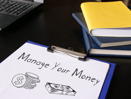 Manage Your Money is shown on the business photo using the textの写真素材