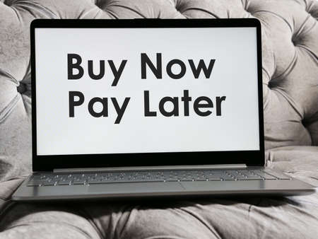 Buy Now Pay Later is shown on a photo using the textの写真素材