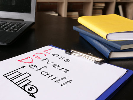 Loss Given Default LGD is shown on a photo using the text