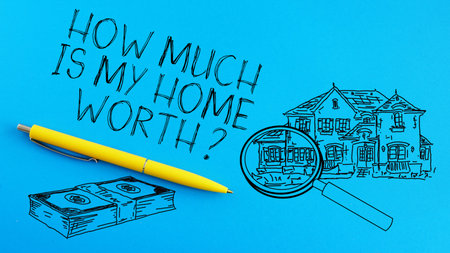 How much is my home worth is shown on a photo using the text