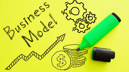 Business model is shown on a photo using the textの写真素材