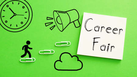 Career Fair is shown using a textの写真素材