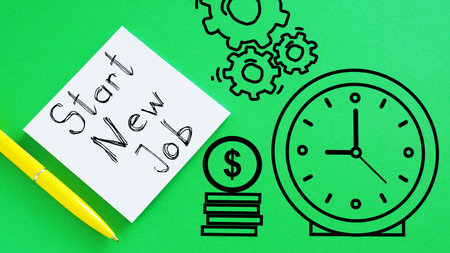 Start new job is shown using a text