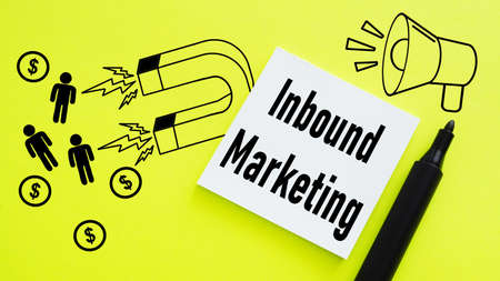 Inbound Marketing is shown using a textの写真素材