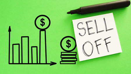 Market sell-off is shown using a text