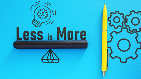 Less is more concept is shown using a text