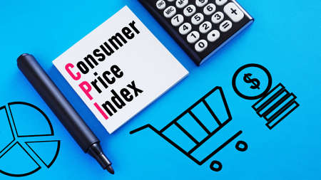 Consumer price index CPI is shown using a textの写真素材