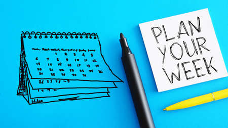Plan your week is shown using a textの写真素材