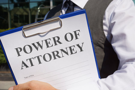 Power of attorney is shown using a textの写真素材
