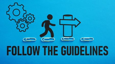 Follow the guidelines is shown using a textの写真素材