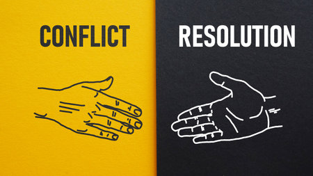 Conflict Resolution is shown using a textの写真素材