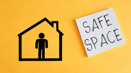 Safe Space is shown using a textの写真素材