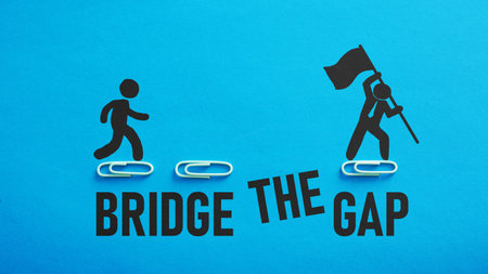 Bridge The Gap is shown using a textの写真素材