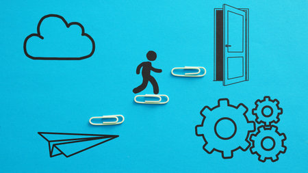 Career Goals are shown using a symbol of stairway made with office paper clips