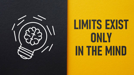 Limits exist only in the mind is shown using a textの写真素材