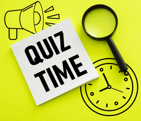 Quiz time is shown using a textの写真素材