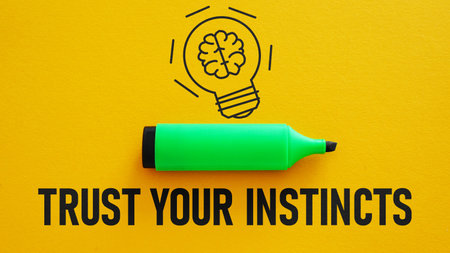 Trust your instincts is shown using a textの写真素材