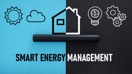 Smart energy management is shown using a text