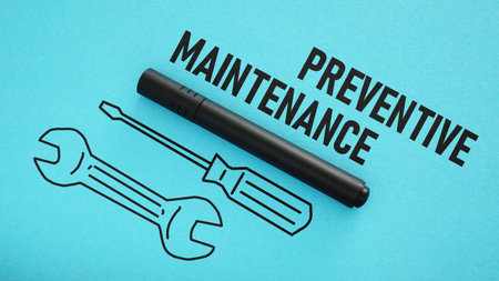 Preventive maintenance is shown using a textの写真素材