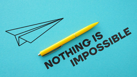 Nothing is impossible is shown using the textの写真素材