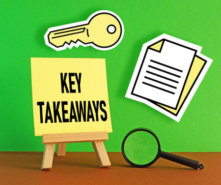Key takeaways are shown using a textの写真素材