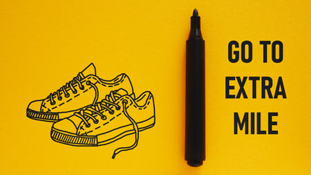 Go To Extra Mile is shown using a textの写真素材
