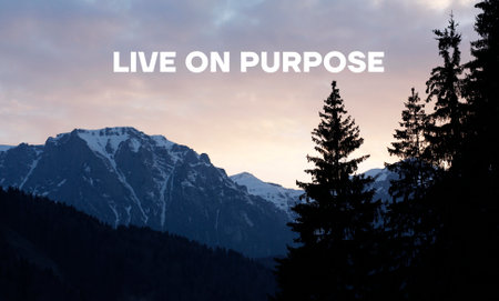 Live on purpose is shown using a textの写真素材