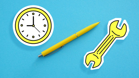 Time Management concept is shown using the picture of the picture of the clock