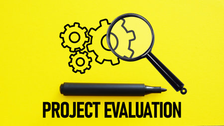 Project evaluation is shown using the textの写真素材