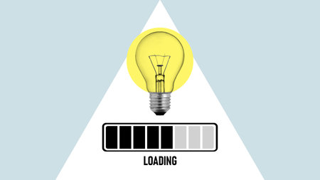 Idea loading concept with light bulb. Progress, creativity for business idea